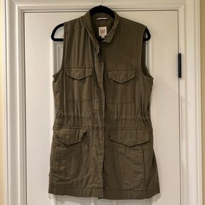 Olive green utility vest